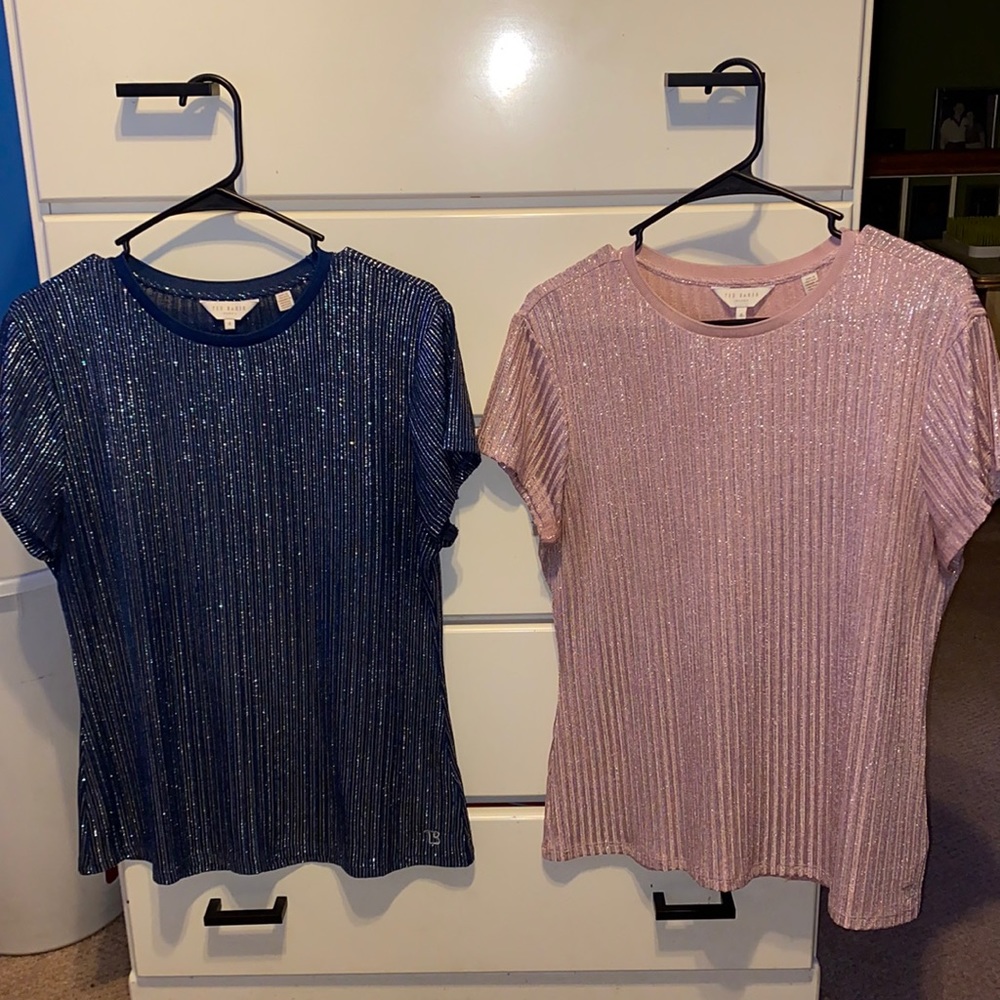 ted baker metallic fitted tees